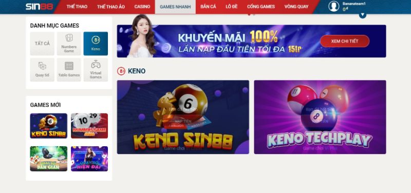 Keno Sin88 - Sân chơi đẳng cấp làm giàu không khó Keno được rất nhiều cao thủ tham gia khi đến với Sin88